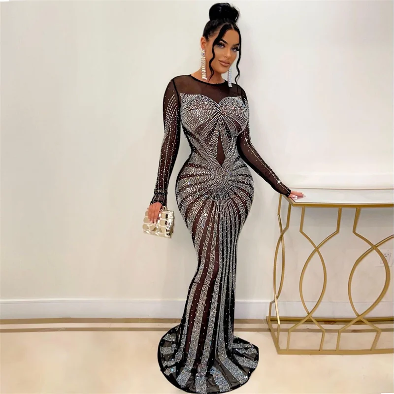 เซ็กซี่คริสตัล Rhinestones Mer - Sparkly Rhinestone Club Party Dress บทวิจารณ์และราคา