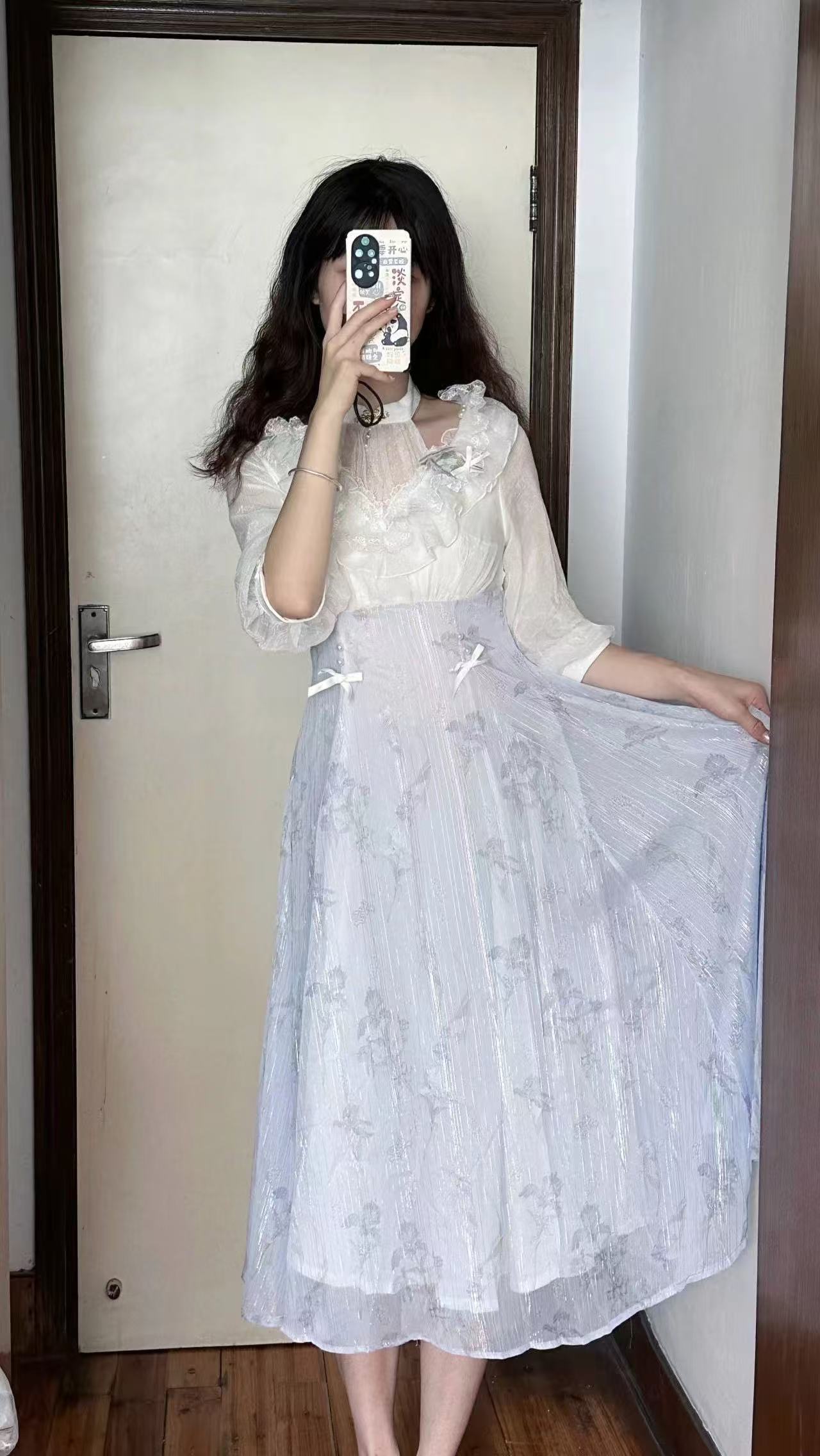 ชุดเดรสลายดอกไม้สไตล์โลลิต้าแบ - French Vintage Floral Midi Dress บทวิจารณ์และราคา
