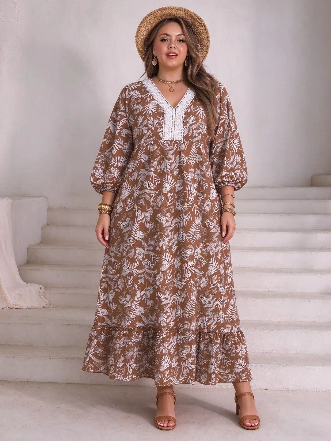 ชุดเดรสยาวลายดอกไม้และใบไม้สำห - Boho Summer Beach Maxi Dress บทวิจารณ์และราคา