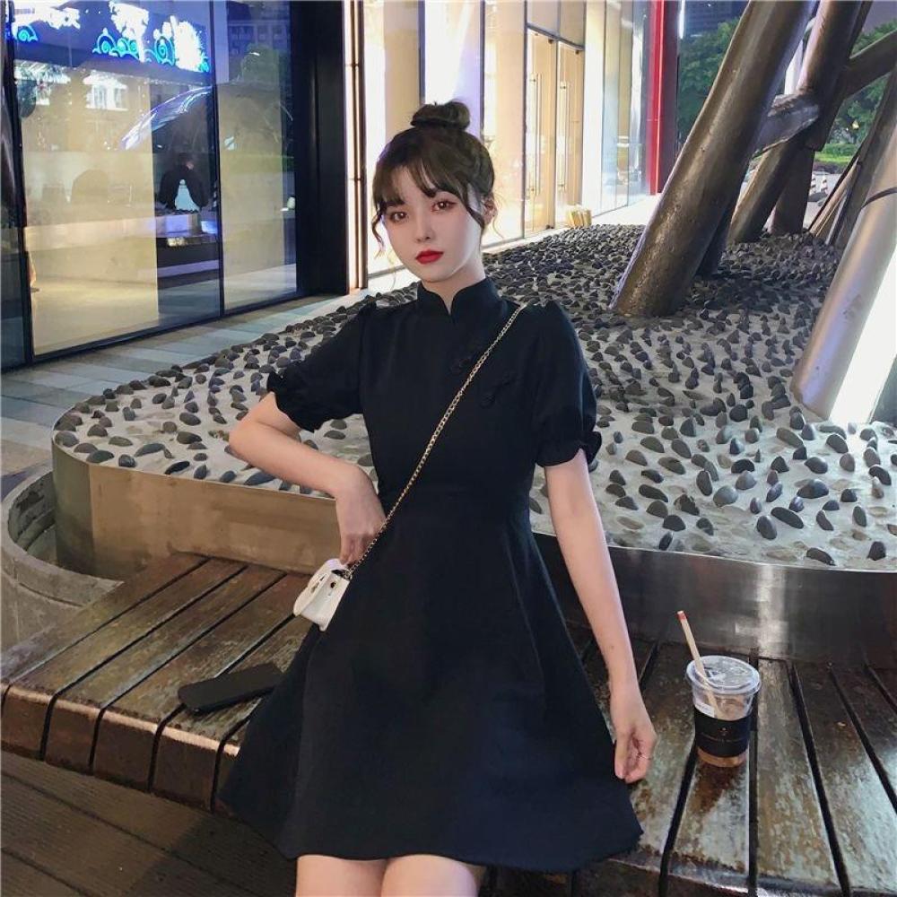 ชุดกี่เพ้าดัดแปลงสำหรับผู้หญิง - French Vintage Floral Midi Dress บทวิจารณ์และราคา