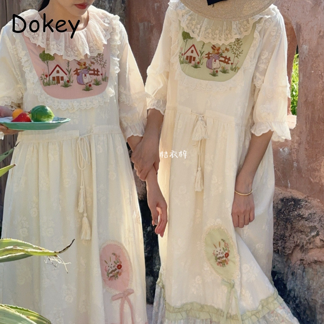 เดรสวินเทจปักลายดอกไม้สไตล์แฟร - French Vintage Floral Midi Dress บทวิจารณ์และราคา