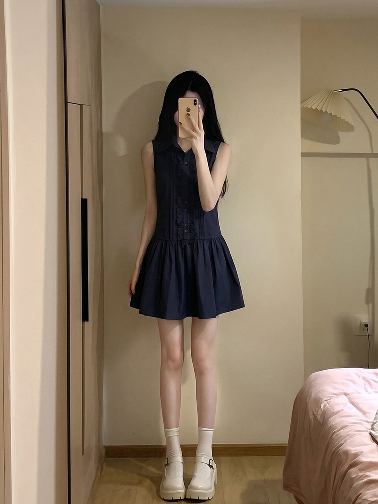 เดรสเชิ้ตสไตล์นักศึกษาเกาหลี ท - Korean Style A Line Shirt Dress บทวิจารณ์และราคา