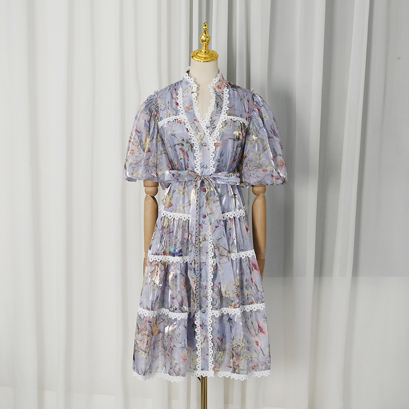 ZAMOR ชุดเดรสชาสไตล์วินเทจลายด - French Vintage Floral Midi Dress บทวิจารณ์และราคา