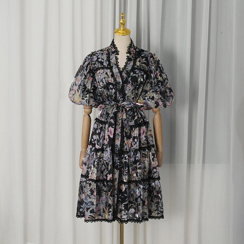 ZAMOR ชุดเดรสชาสไตล์วินเทจลายด - French Vintage Floral Midi Dress บทวิจารณ์และราคา