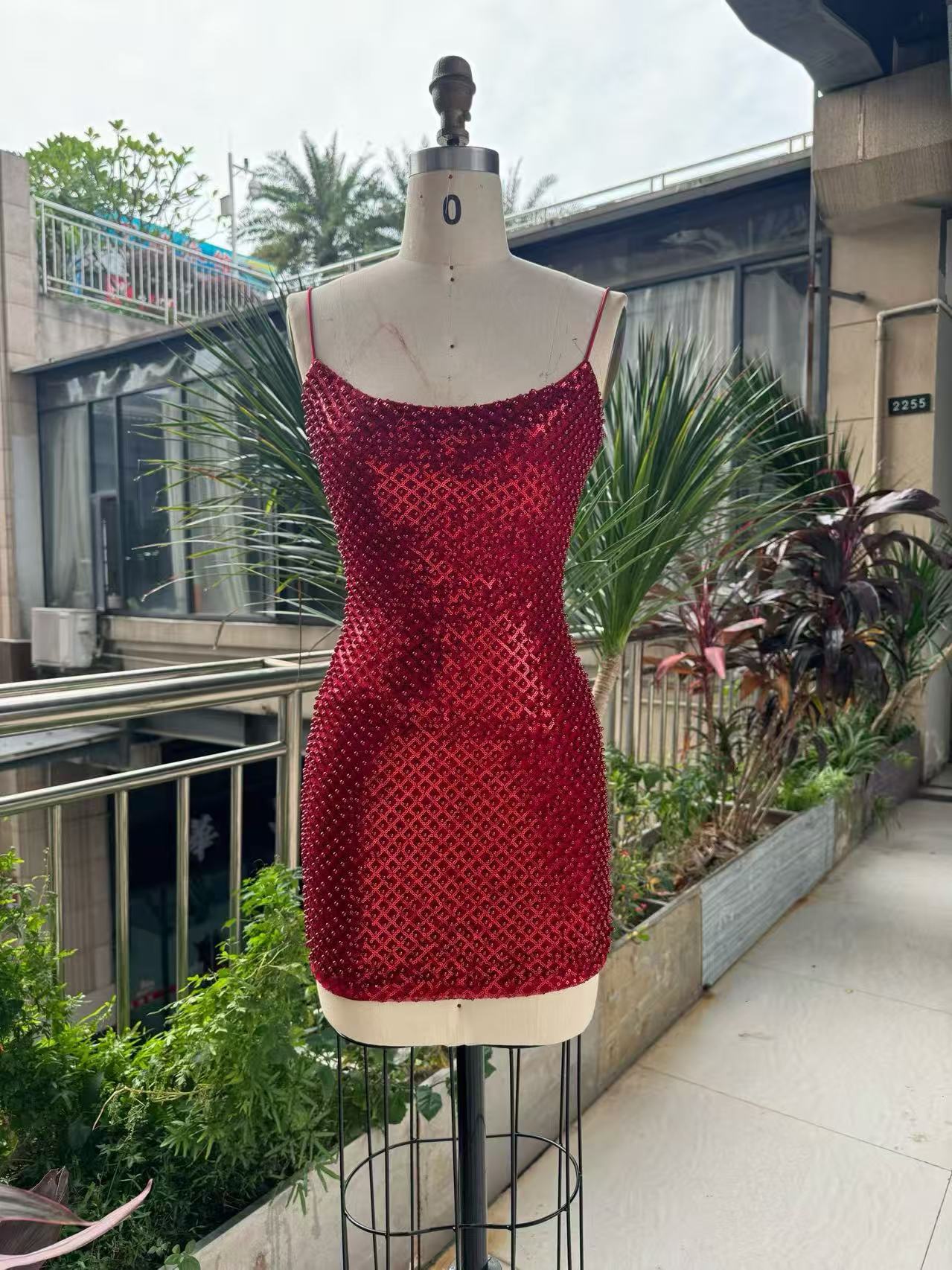 ชุดเดรสสั้นรัดรูปประดับเพชรระย - Sparkly Rhinestone Club Party Dress บทวิจารณ์และราคา