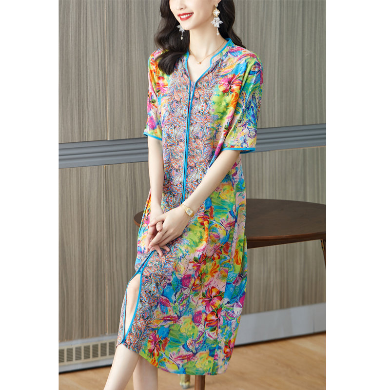 2024ใหม่ชุดเดรสมิดิคอวีเซ็กซี่ - French Vintage Floral Midi Dress บทวิจารณ์และราคา