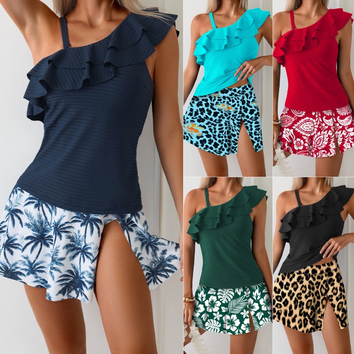 ชุดว่ายน้ำทังกินี่ผู้หญิง แบบเ - Skirts บทวิจารณ์และราคา