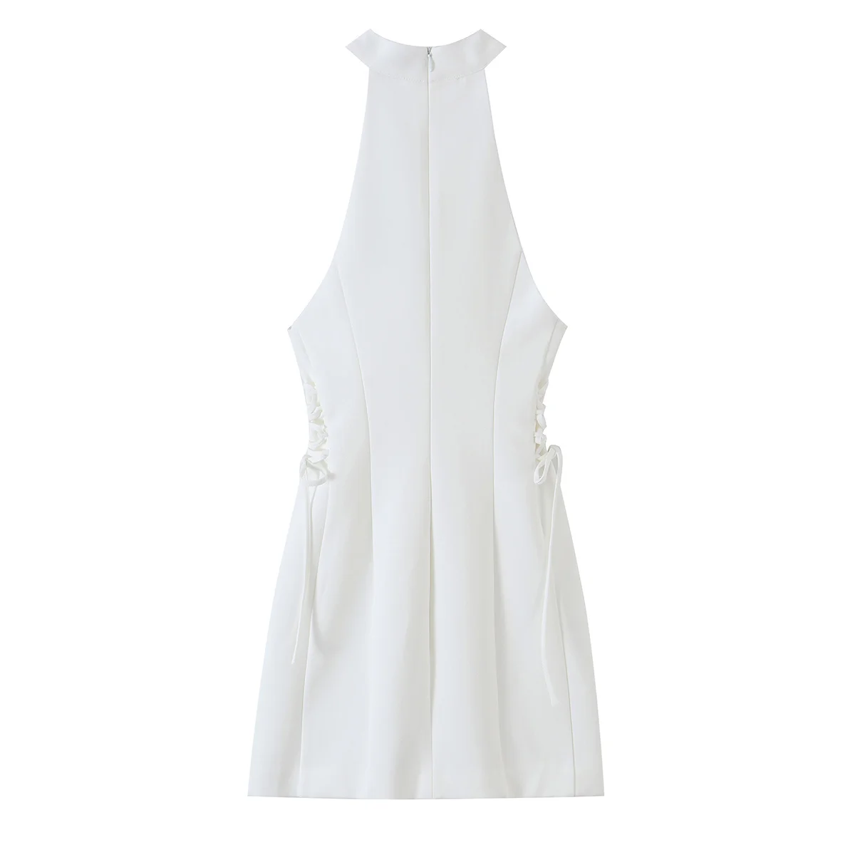 เดรสสั้นผู้หญิงสีขาวคอสูงแบบฮอ - Y2K Backless Halter Mini Dress บทวิจารณ์และราคา