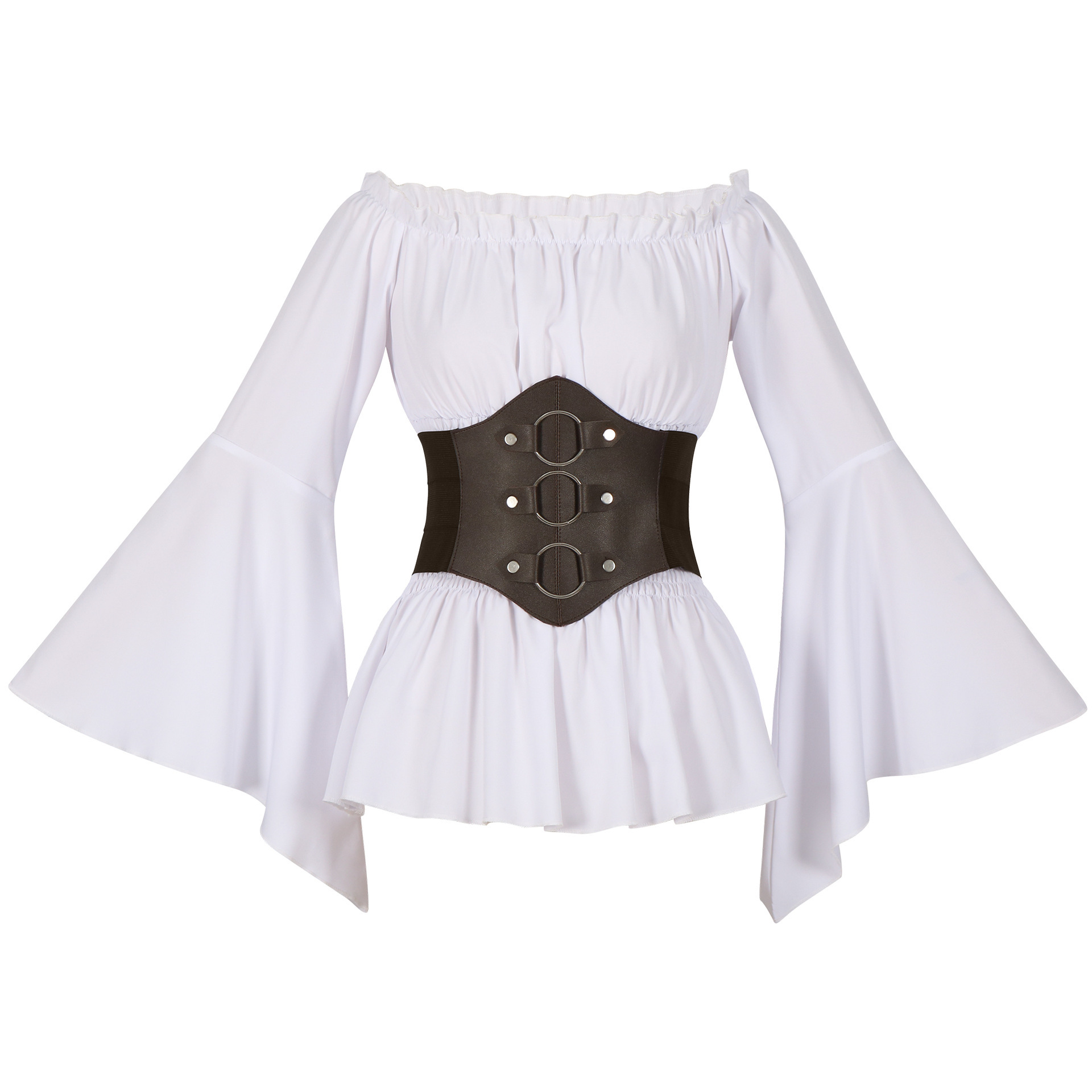 เสื้อคอร์เซ็ตสไตล์โจรสลัดยุคกล - Blouses บทวิจารณ์และราคา